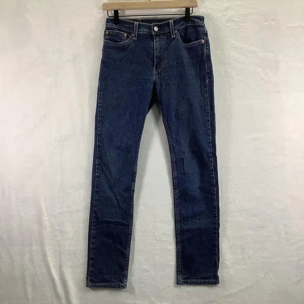Levis 511 Jeans Mens 28x29 Blue Slim Fit Denim Pants Stretch Mid Rise WaterLess